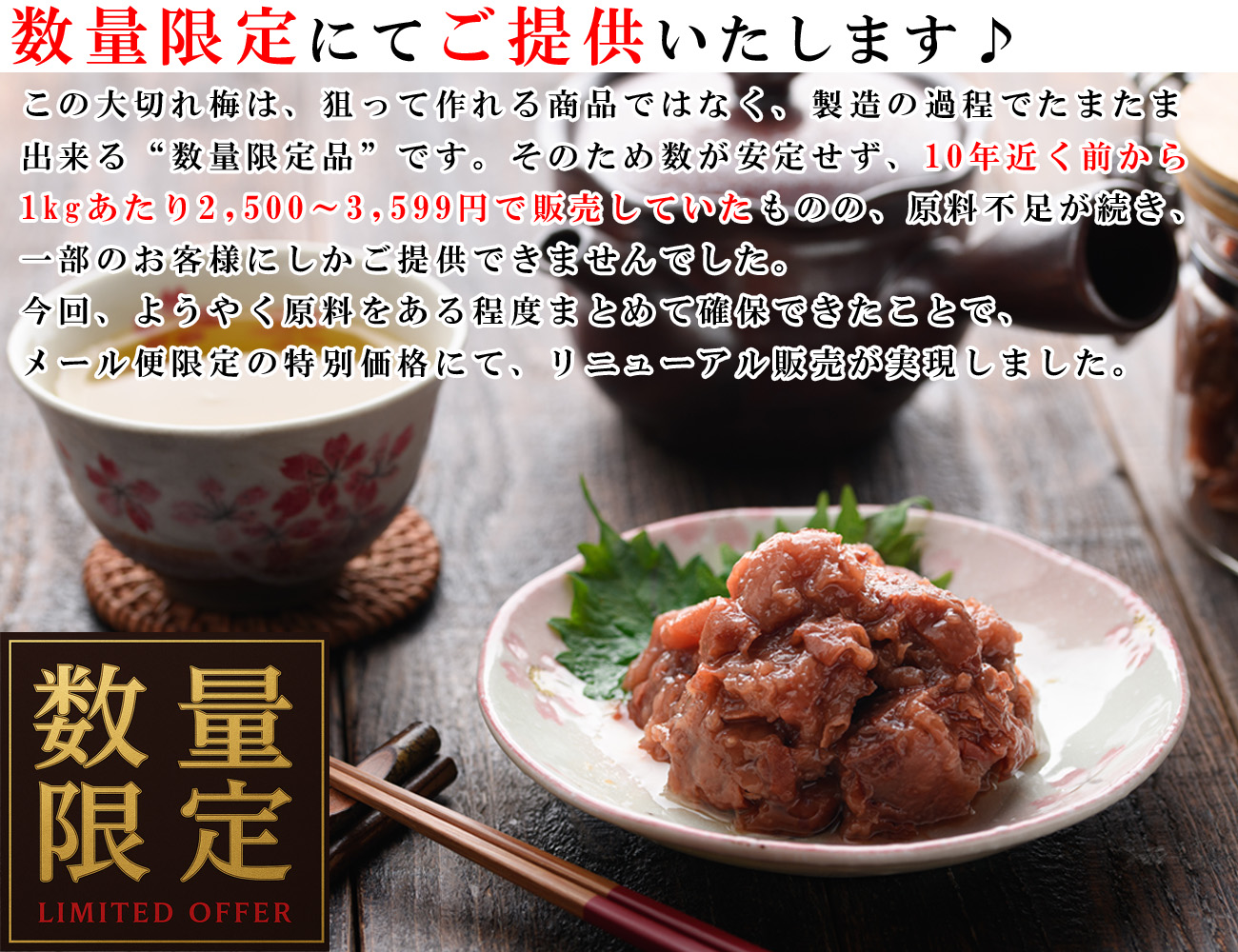 大切れ梅 数量限定 訳あり梅干し